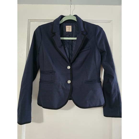 GAP The ACADEMY BLAZER Women's Navy Blue Ponte Schoolboy Blazer Jacket Sz 4p - Picture 1 of 6